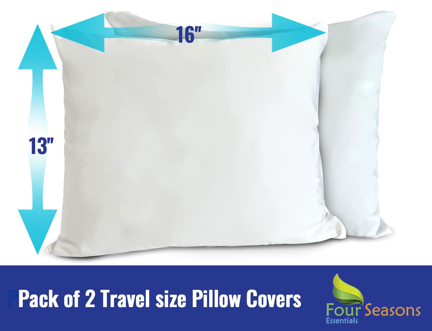 Travel Size Pillow Protectors (Set Of 2) - 13X16 Pillow Covers Waterproof Hypoallergenic Dust Proof Zippered Encasement