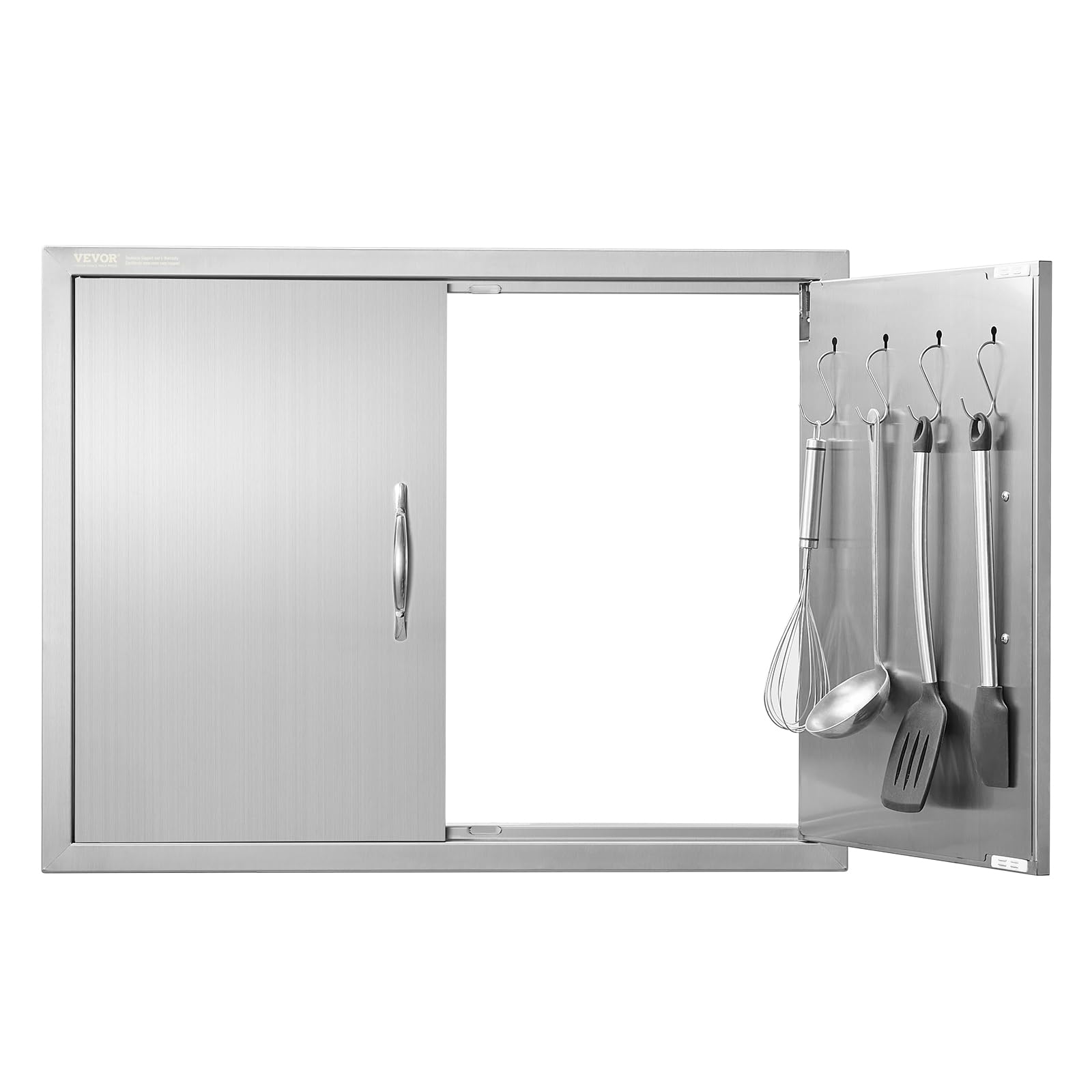 Vevor Outdoor Kitchen Door, 31W X 24H Inch Double Wall Bbq Access Door, Stainless Steel Flush Mount Door, Double Vertical Door W