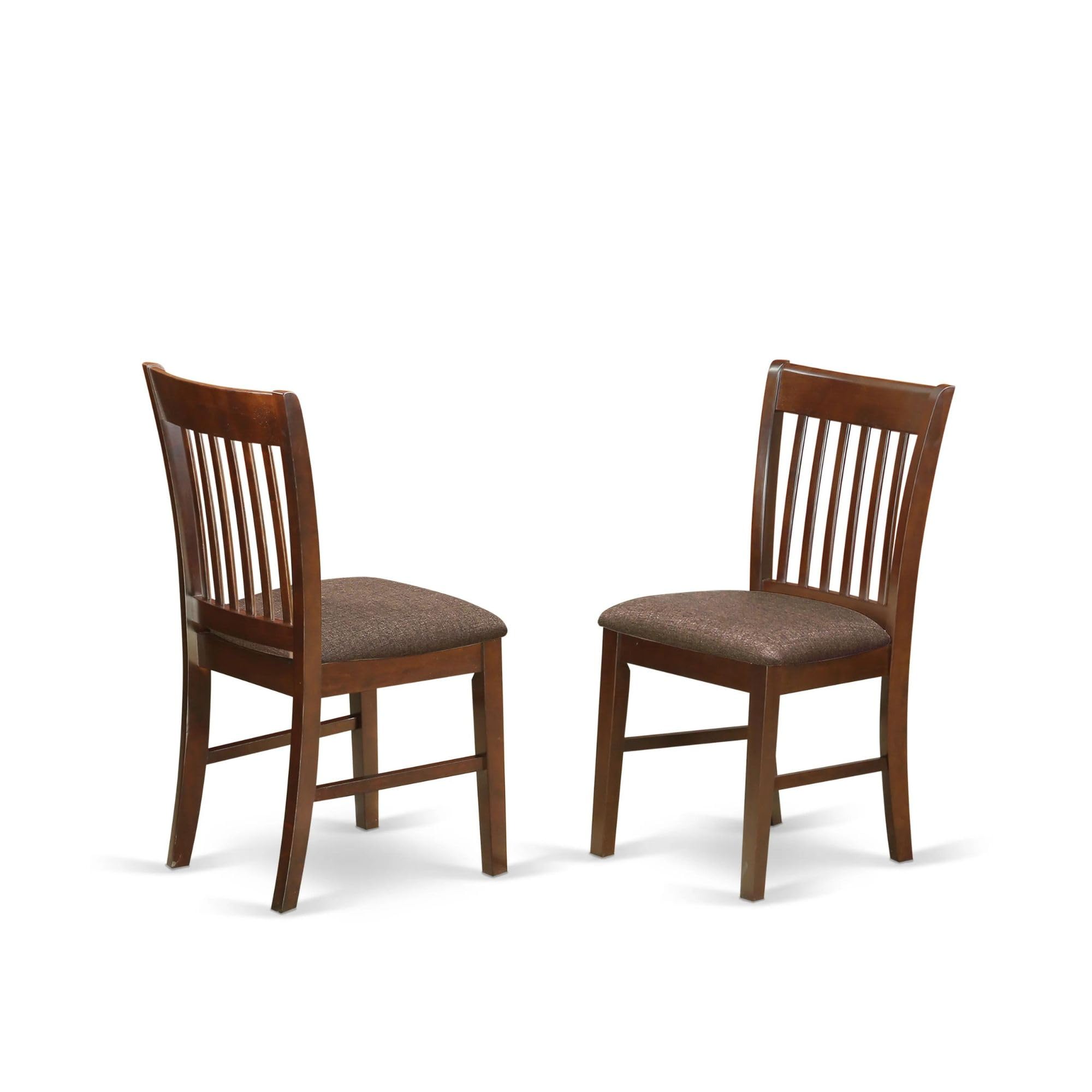 East West Furniture Norfolk Dining Chairs - Set Of 2 Black Wooden Kitchen Chairs