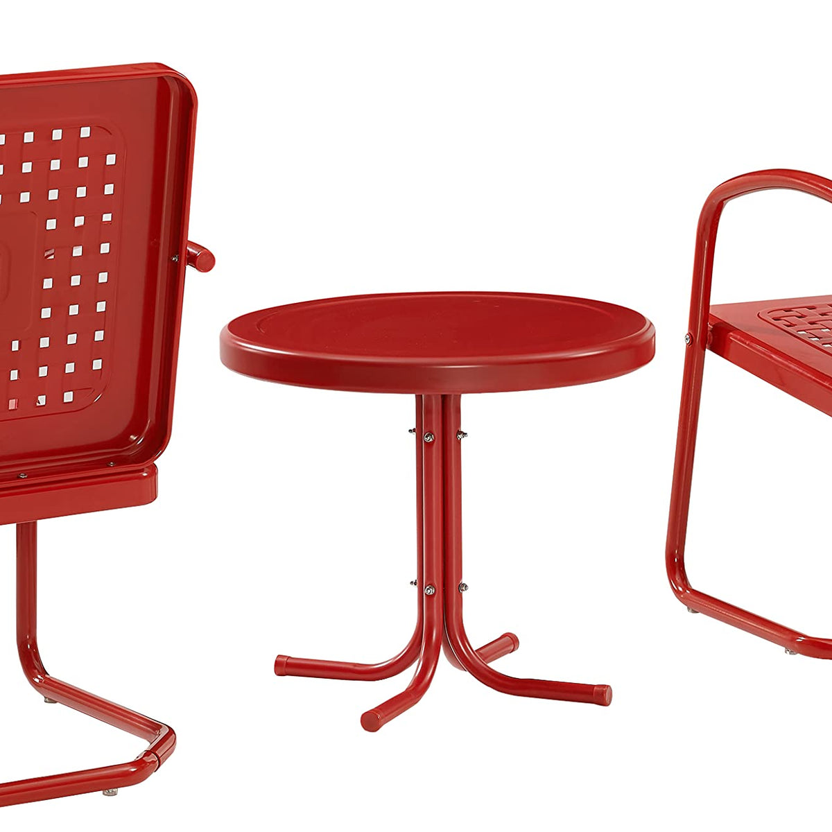 Crosley Furniture Bates 3-Piece Outdoor Chair and Side Table Set, Retr ...