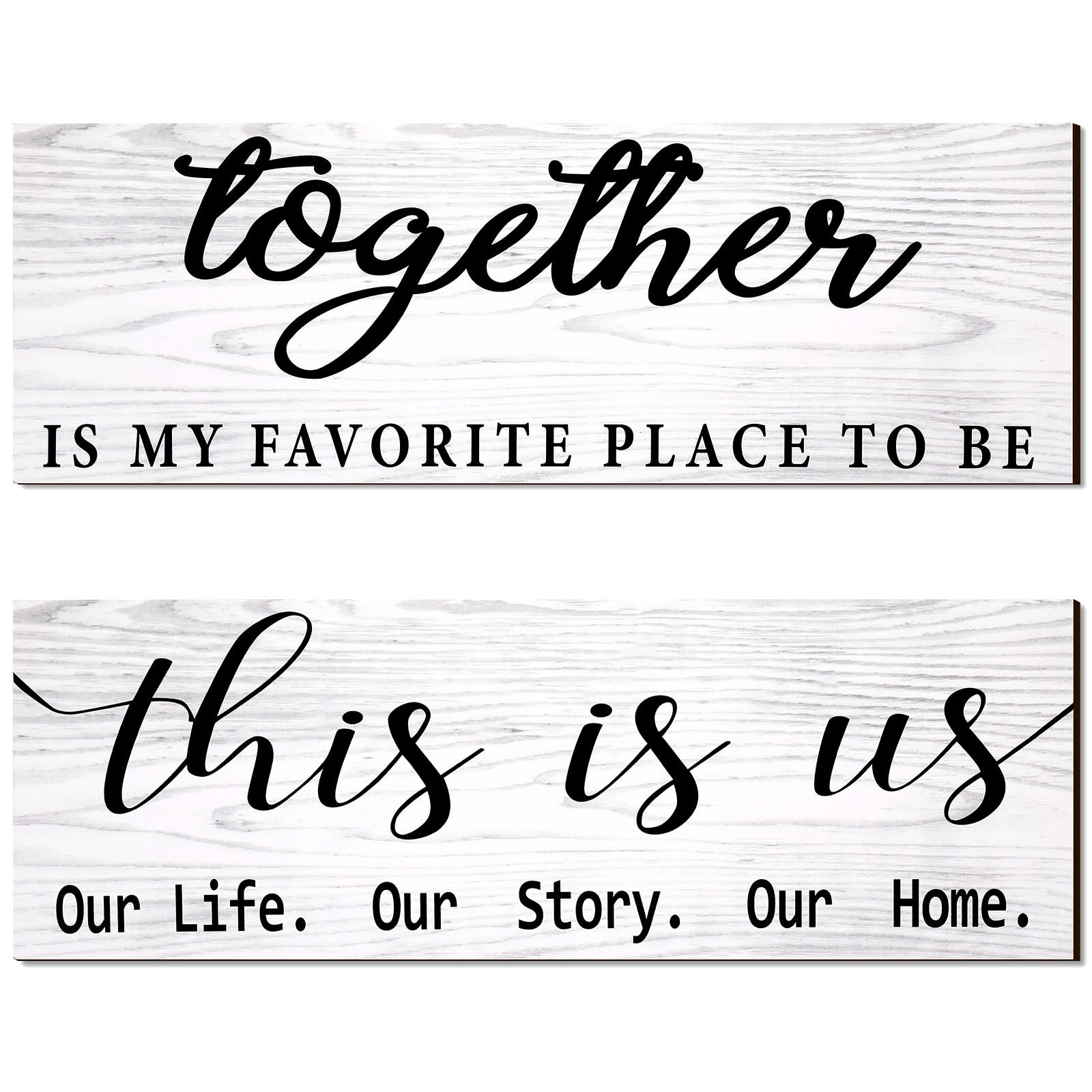 Jetec 2 Pcs This Is Us Wall Decor Home Wooden Wall Sign Family Wall Pl ...