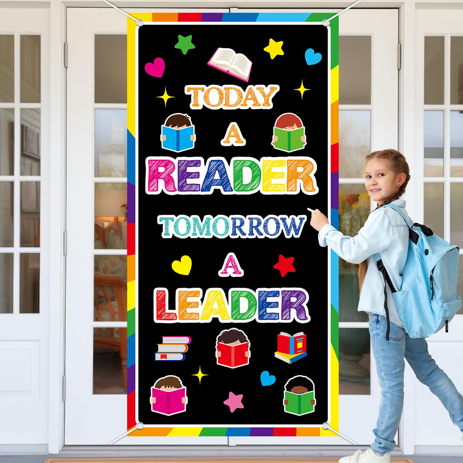 Wiooffen Classroom Colorful Welcome Door Cover Banner Wall Door Decor ...