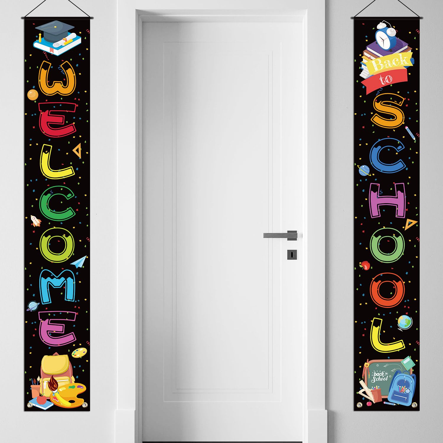 Welcome Back To School Door Banner First Day Of School Hanging Fabric ...