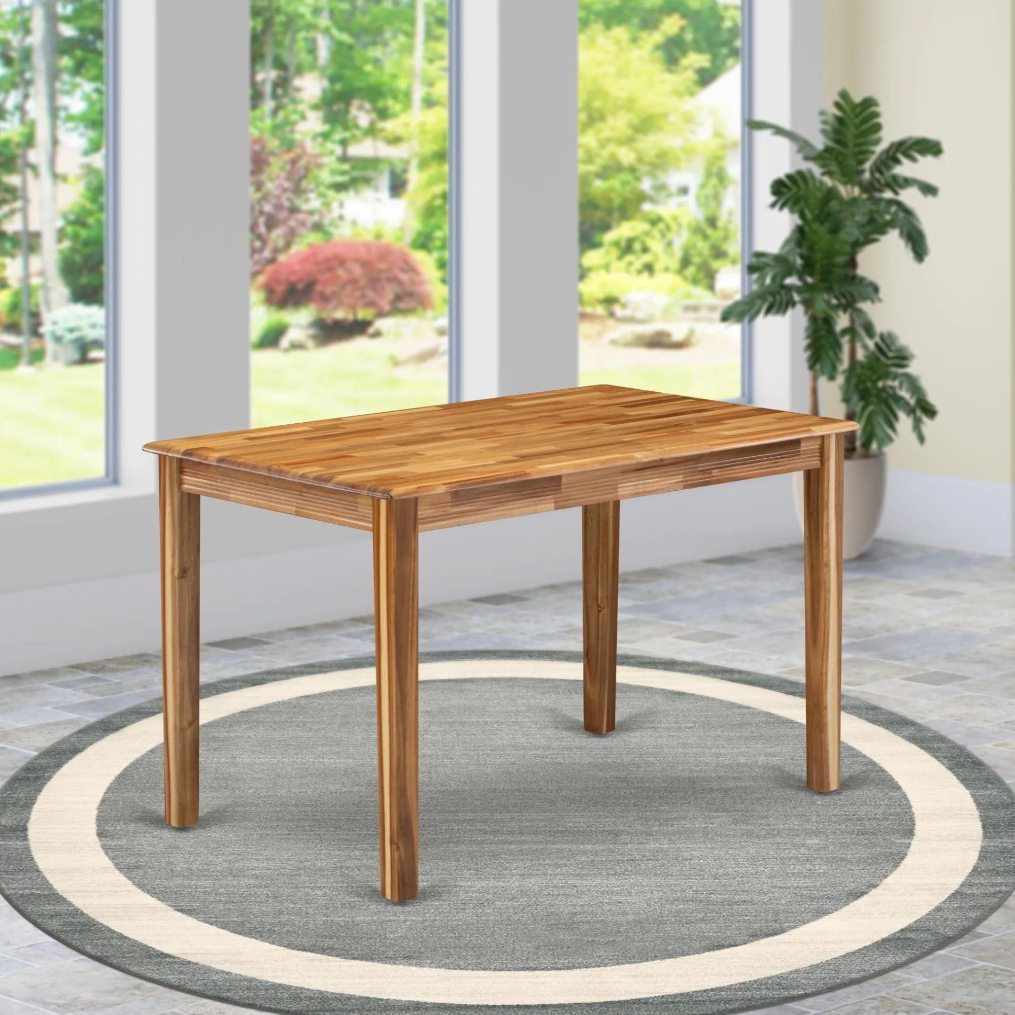 East West Furniture Yat-Ana-T Yarmouth Rectangle Kitchen Dining Table, 30X48 Inch, Natural
