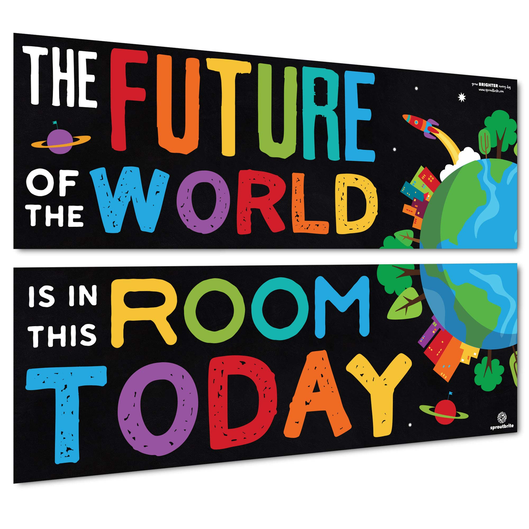 Sproutbrite Classroom Decorations - Banner Posters For Teachers - Bull ...