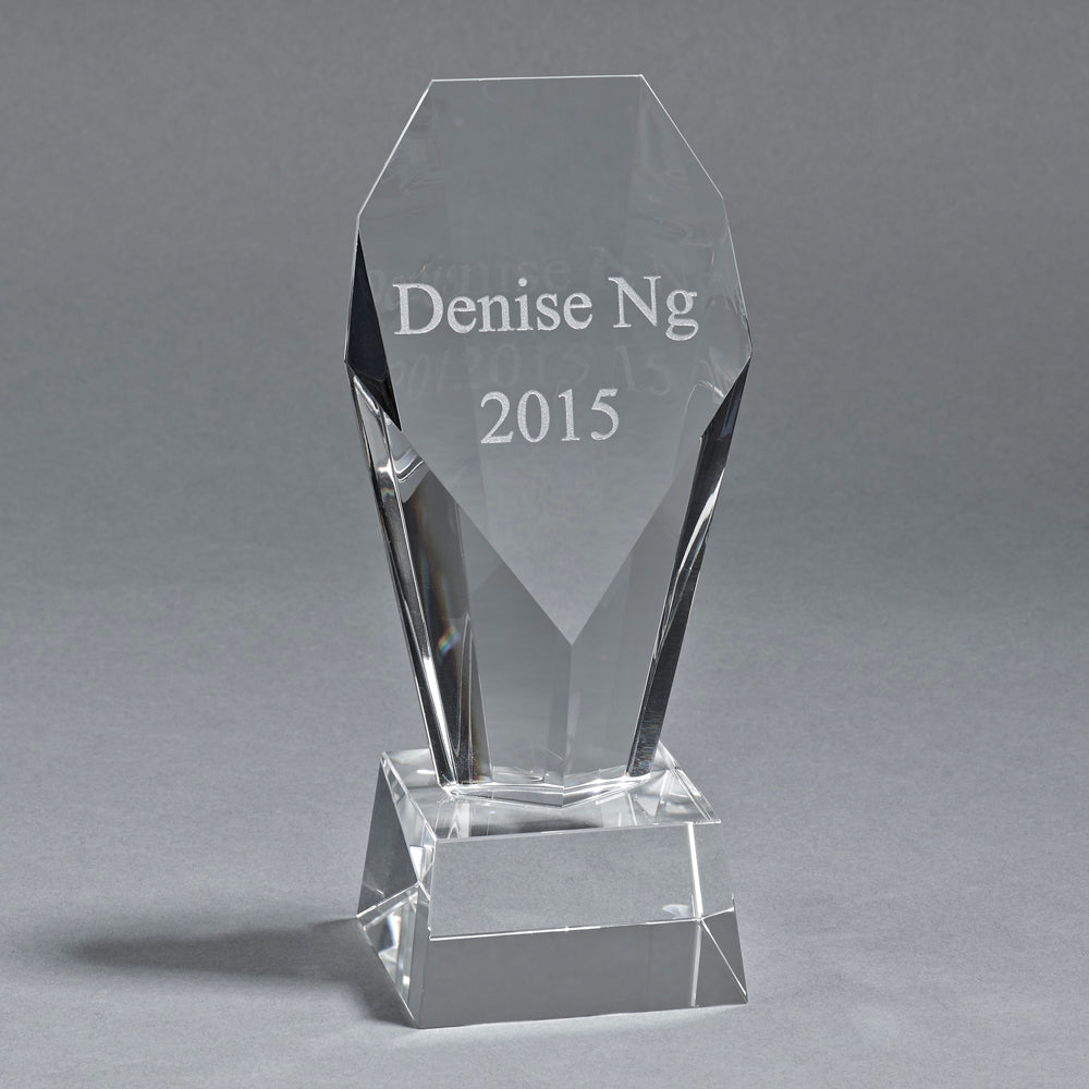 Optic Crystal Fountain Trophy, 7.25 Inch  H