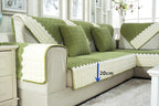 Non-Slip Sectional Couch Cover with Lace, Furniture Protector for Dogs, Pets, and Kids II