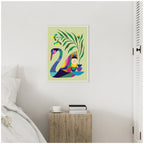 Sylvie Swan Vase Framed Canvas by Rachel Lee