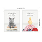 Sylvie Cat Laundry Goals and Ducky Gentle Cycle Framed Canvas Art Set by Amy Peterson