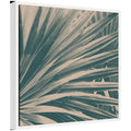 Sylvie Modern Retro Teal Maximalist Palm Leaves Framed Canvas by Stephanie Klatt