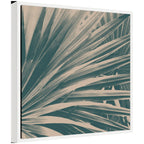 Sylvie Modern Retro Teal Maximalist Palm Leaves Framed Canvas by Stephanie Klatt