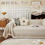 Waffle Lattice Fabric Sofa Cover, Multi-purpose Soft Sofa Throw, Couch Cover Blanket Throws for Couches