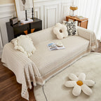 Waffle Lattice Fabric Sofa Cover, Multi-purpose Soft Sofa Throw, Couch Cover Blanket Throws for Couches