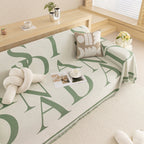 Chenille Jacquard Alphabet Sofa Blanket Cover, L Shape Sofa Cover, Reversible Couch Covers for Dogs