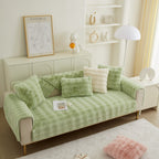 Soft Thick Faux Fur Sofa Cover Stripe Fluffy Fuzzy Non-Slip Washable Couch Covers
