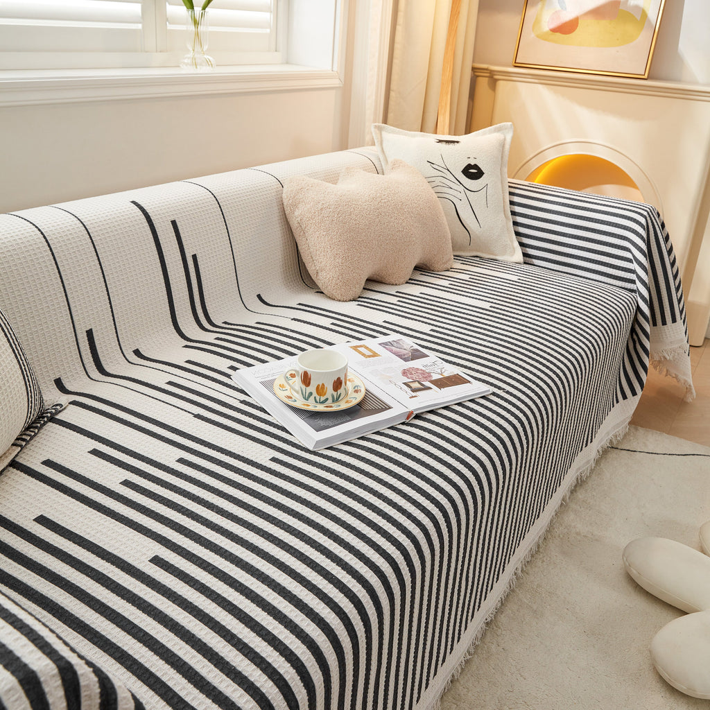 Couch Cover for Most Shape Sofas, Waffle Lattice Sofa Cover Throw, Washable Furniture Covers for Pets