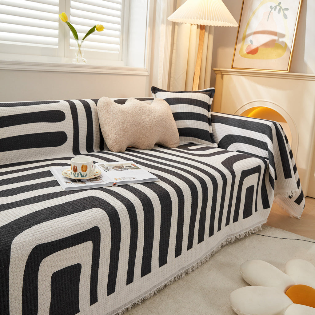 Couch Cover for Most Shape Sofas, Waffle Lattice Sofa Cover Throw, Washable Furniture Covers for Pets