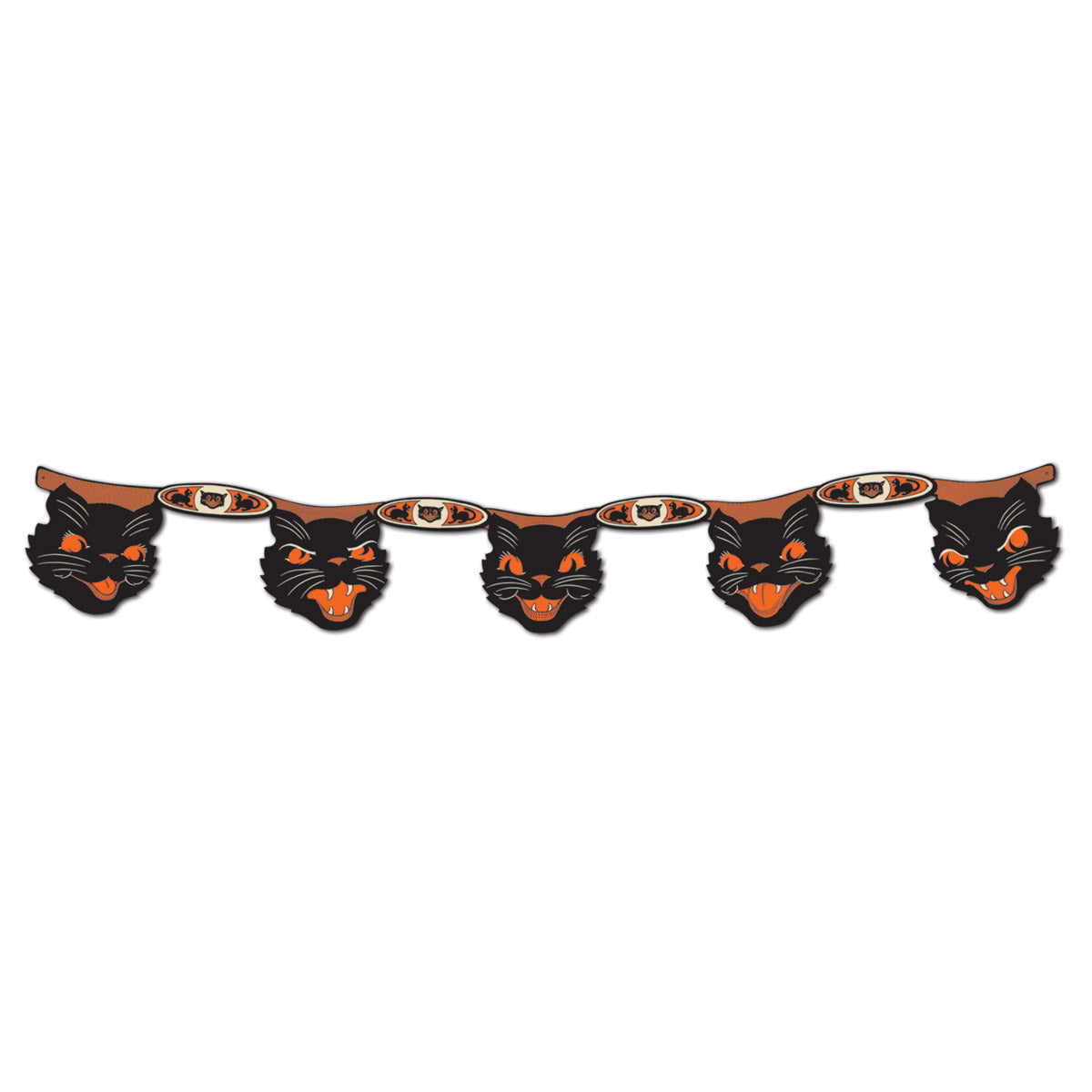 Vintage Halloween Jointed Cat Streamer