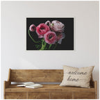 Sylvie Mood Dark Pink Ranunculus Flower Bouquet Framed Canvas by Kristy Campbell