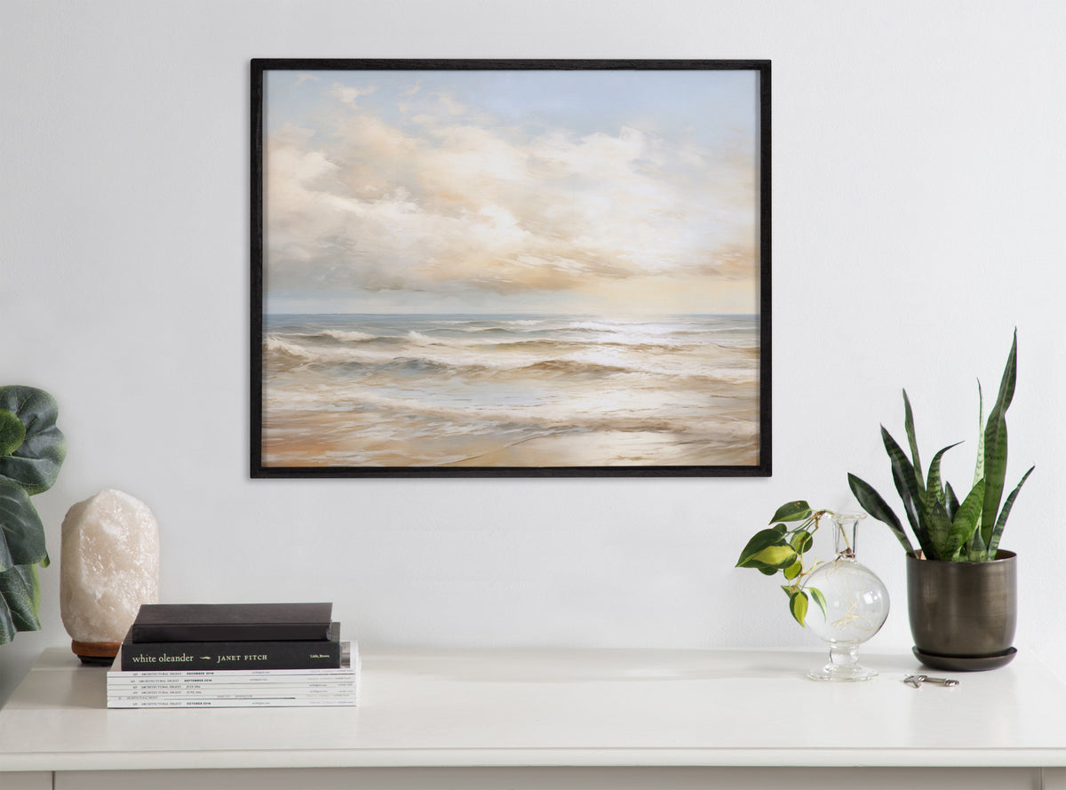 Gallery Beach Waves Sunset Cloud Landscape Print by The Creative Bunch Studio
