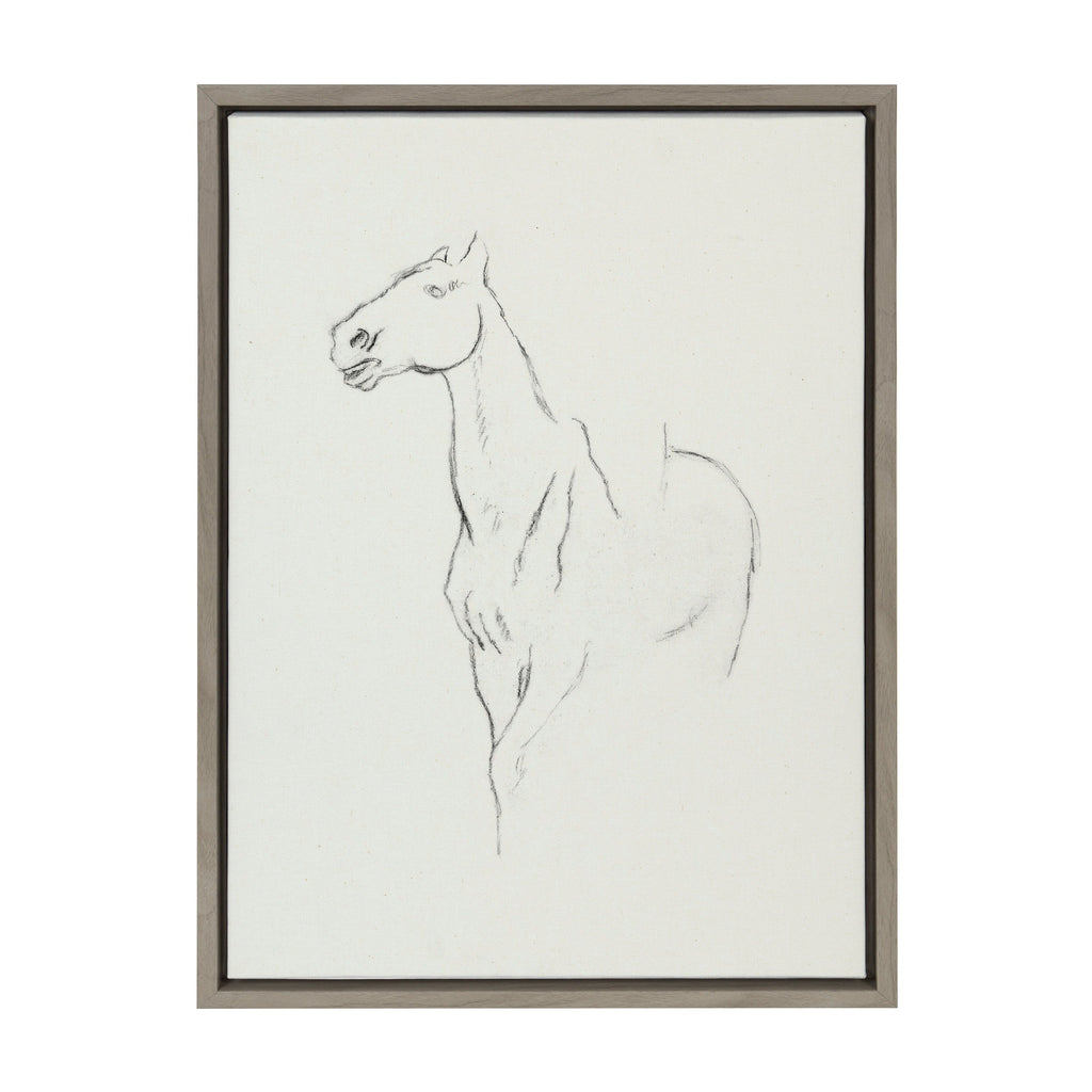 Sylvie Edgar Degas Horse Turned Three Quarters 1880 BW Framed Canvas by The Art Institute of Chicago
