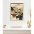 Sylvie Tonal Mountains II Framed Canvas by Amy Lighthall