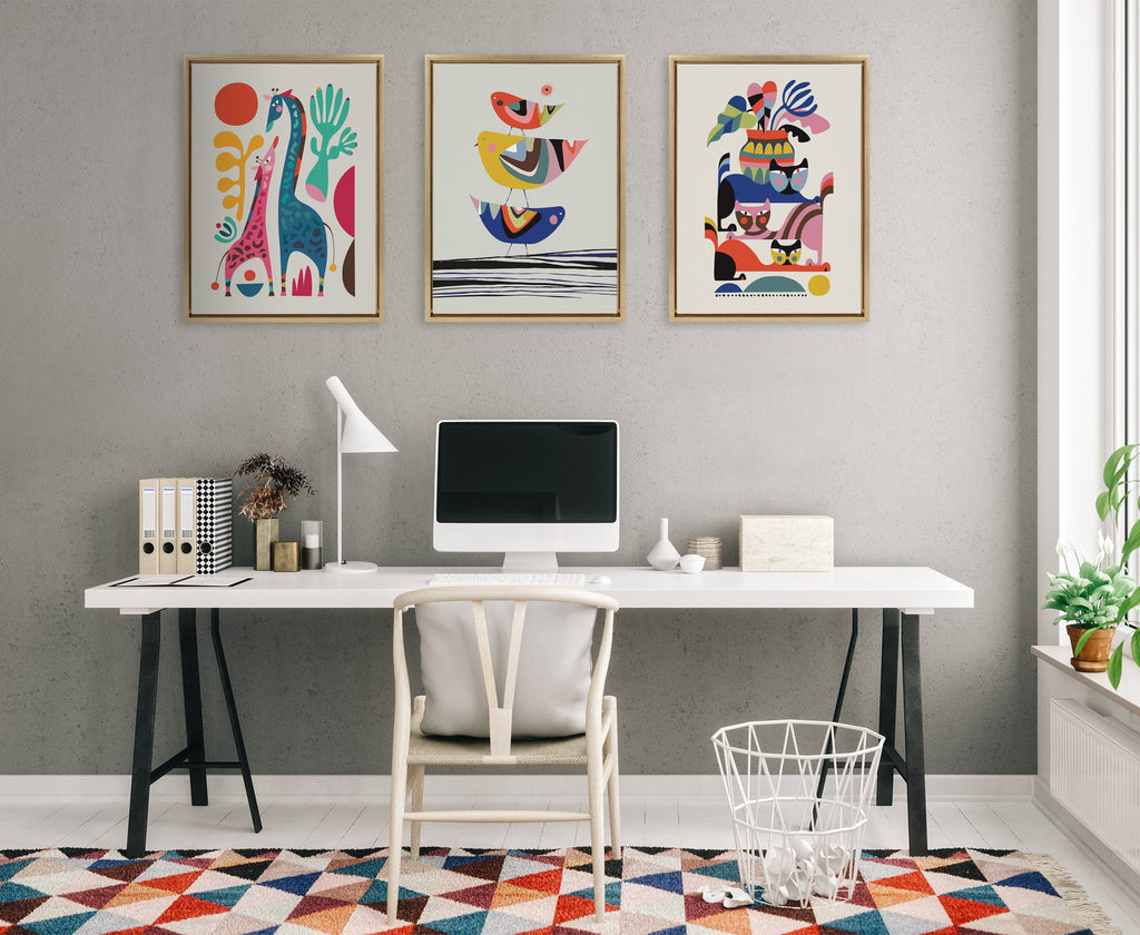 Sylvie Giraffe Love Framed Canvas by Rachel Lee of My Dream Wall