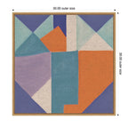 Sylvie Painterly Soft Geometric Shapes Neutral Linen Framed Canvas by The Creative Bunch Studio