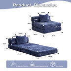 Convertible Floor Sofa Bed With Fixed Shape Frame For Living Room
