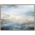 Sylvie Tonal Abstract Oceanic Nautical Serenity Blue Horizontal Framed Canvas by The Creative Bunch Studio