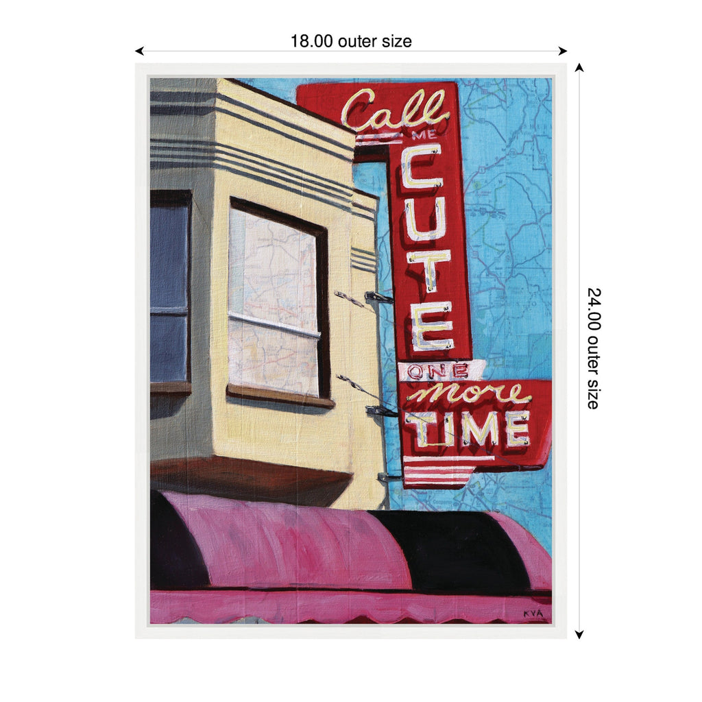 Call Me Cute by Krista V. Allenstein Framed Canvas Wall Art Print