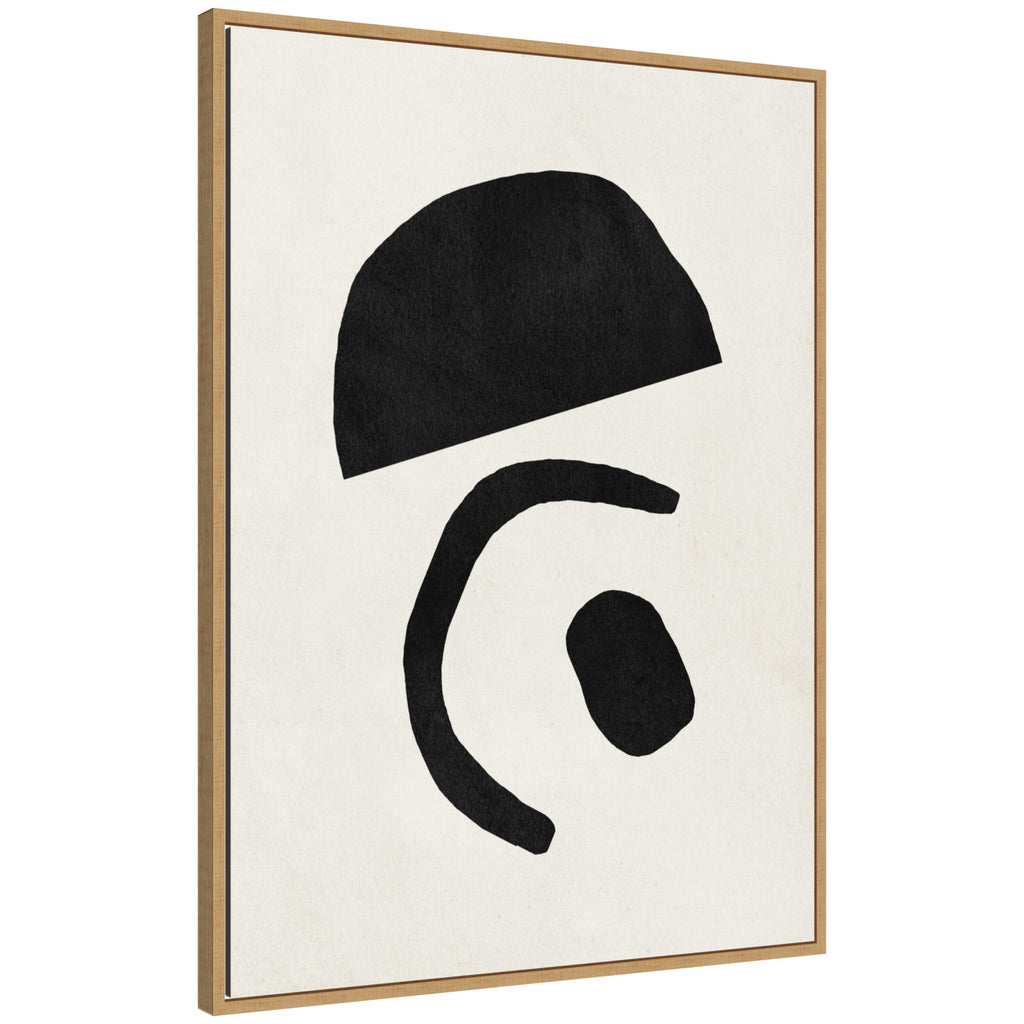 Sylvie Black Geometric Abstract 3 Framed Canvas by July Art Prints