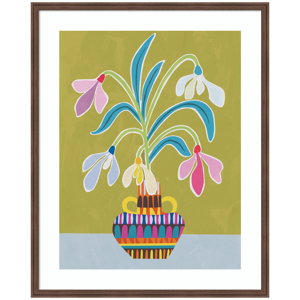 Framed Art Snowdrops the January Birth Flower by Rachel Lee