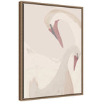 Swans Swimming by Alicia Abla Framed Canvas Wall Art Print