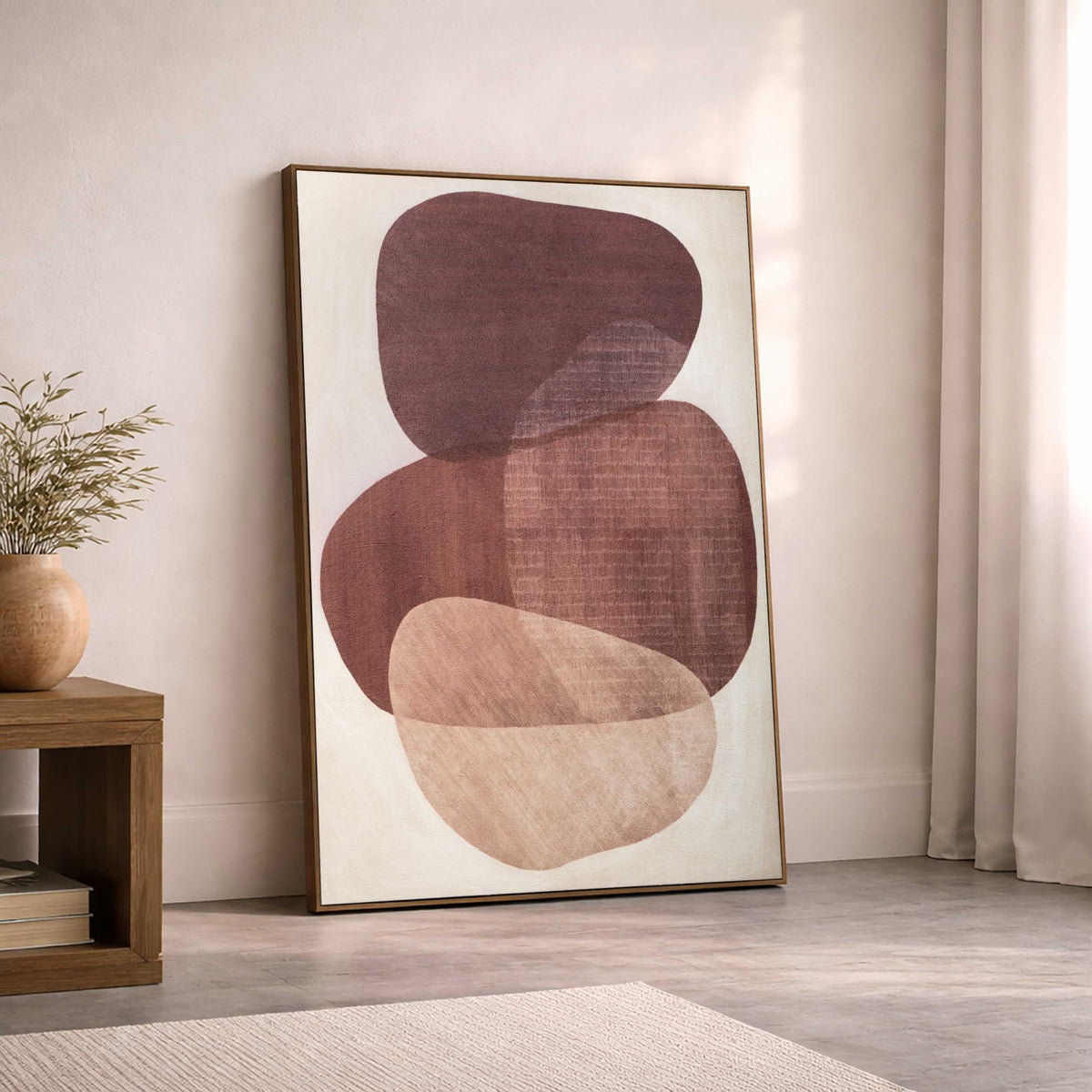 Earthen Strata I, Handed Painted Canvas   Contemporary Decorative Wall Art For Living Room  Handpainted Canvas