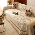 Butterfly Jacquard Soft Couch Blankets Cover for Couch Reversible Modern Sofa Slipcover Throw Covers