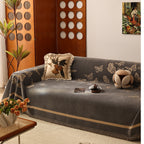 Butterfly Jacquard Soft Couch Blankets Cover for Couch Reversible Modern Sofa Slipcover Throw Covers