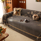 Butterfly Jacquard Soft Couch Blankets Cover for Couch Reversible Modern Sofa Slipcover Throw Covers