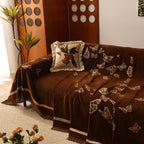 Butterfly Jacquard Soft Couch Blankets Cover for Couch Reversible Modern Sofa Slipcover Throw Covers