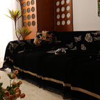 Butterfly Jacquard Soft Couch Blankets Cover for Couch Reversible Modern Sofa Slipcover Throw Covers