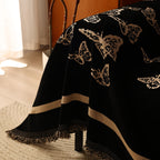 Butterfly Jacquard Soft Couch Blankets Cover for Couch Reversible Modern Sofa Slipcover Throw Covers