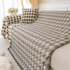 Luxury Plush Universal Couch Cover Blanket, Washable Couch Protector Houndstooth Sofa Covers