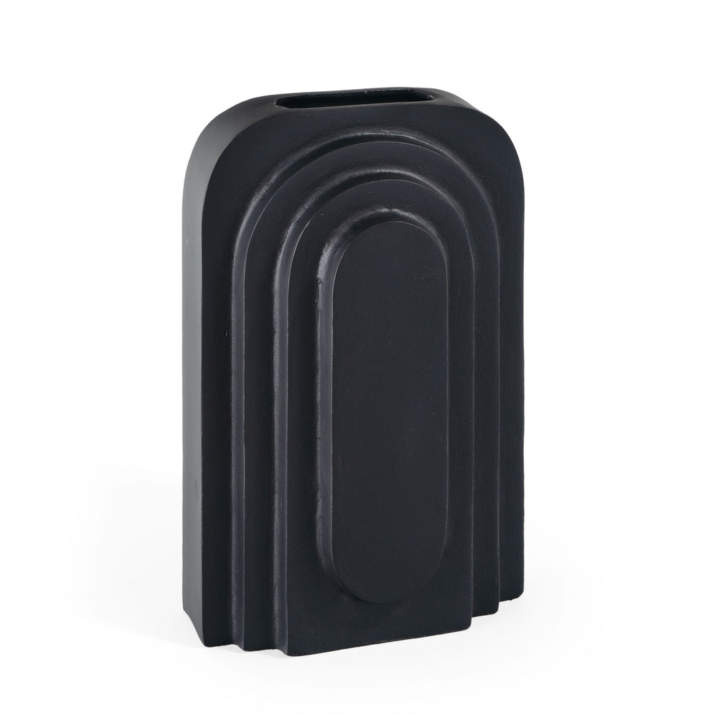 Gild Design House Calyx 12'' Metal Table Vase, Large Black
