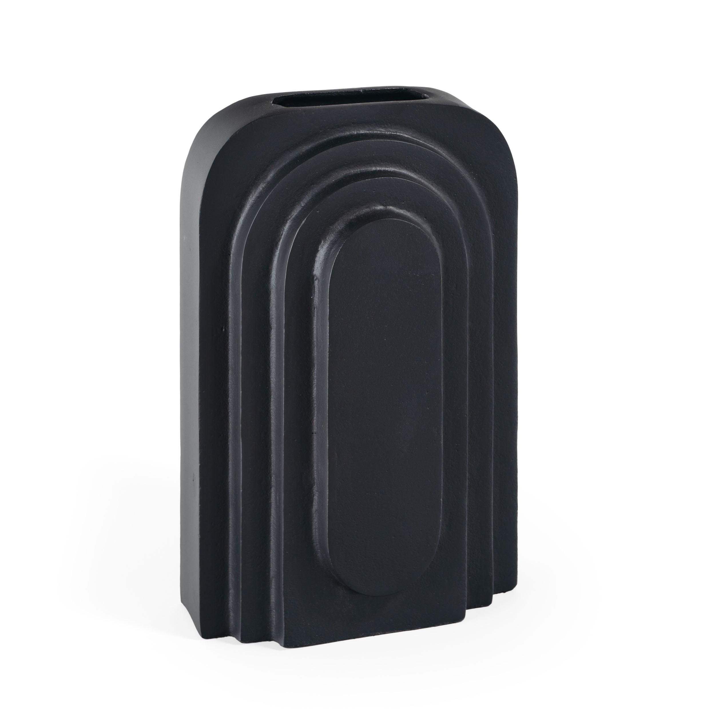 Gild Design House Calyx 12'' Metal Table Vase, Large Black