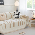 Soft Cozy Chenille Throw Cover for Couch with Tassel Accents, Dustproof Soft Throws for Sofa