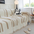 Soft Cozy Chenille Throw Cover for Couch with Tassel Accents, Dustproof Soft Throws for Sofa