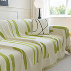Soft Cozy Chenille Throw Cover for Couch with Tassel Accents, Dustproof Soft Throws for Sofa