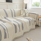 Soft Cozy Chenille Throw Cover for Couch with Tassel Accents, Dustproof Soft Throws for Sofa