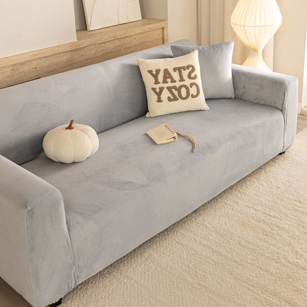 Premium Velvet Thick Stretch Couch Slipcover, Non-Slip Furniture Protector for Pets