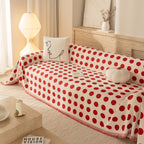 Chenille Polka Dot Sofa Cover Throw, Soft Thick Couch Cover Blanket Furniture Covers